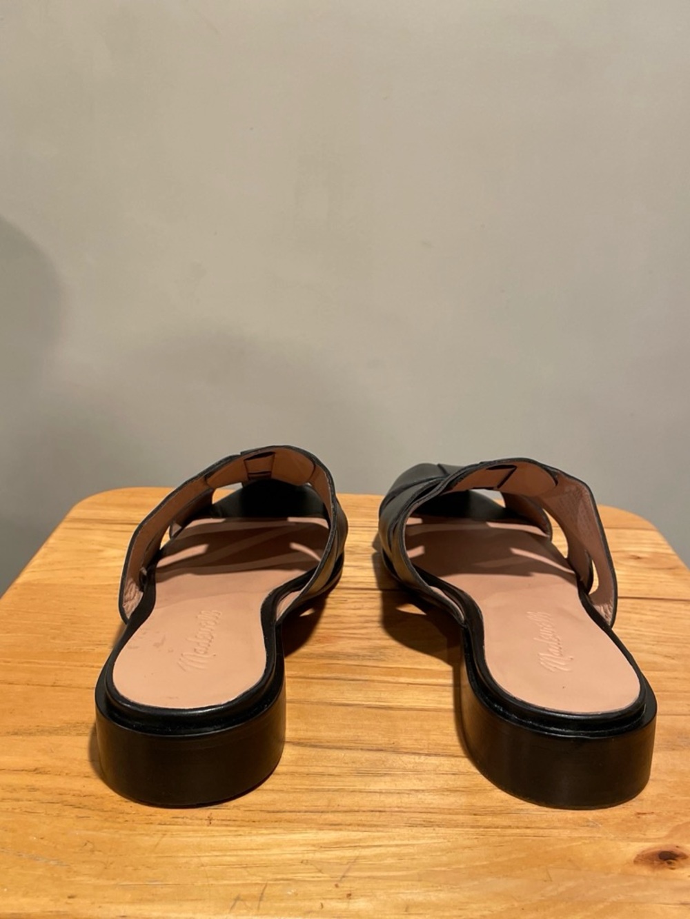Madewll Leather Woven Sandals - Low Block Heel Size 7.5 B New - Picture 3 of 6